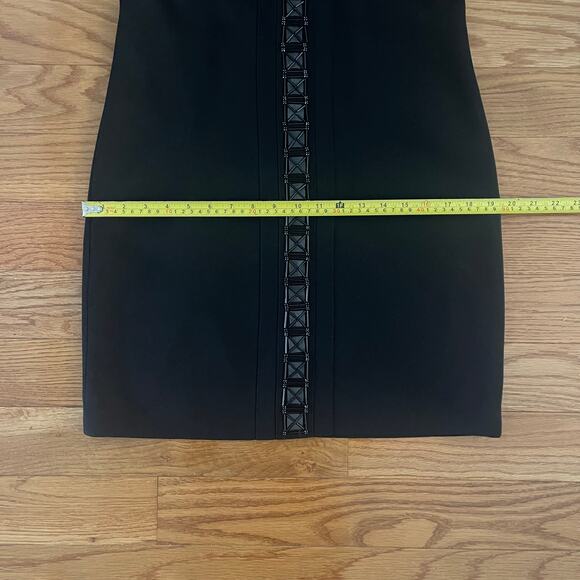 Trina Turk Shift Dress Womens 6 Black Semi-Formal Beaded Cocktail Church Modest - Picture 9 of 10